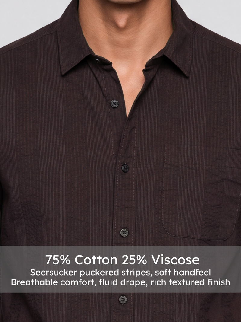 Dark Espresso Vertical Stripe Shirt