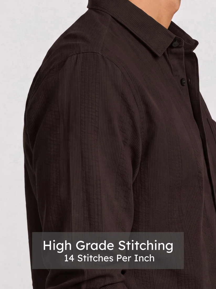 Dark Espresso Vertical Stripe Shirt