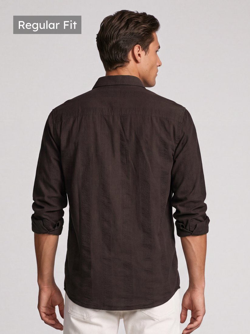 Dark Espresso Vertical Stripe Shirt