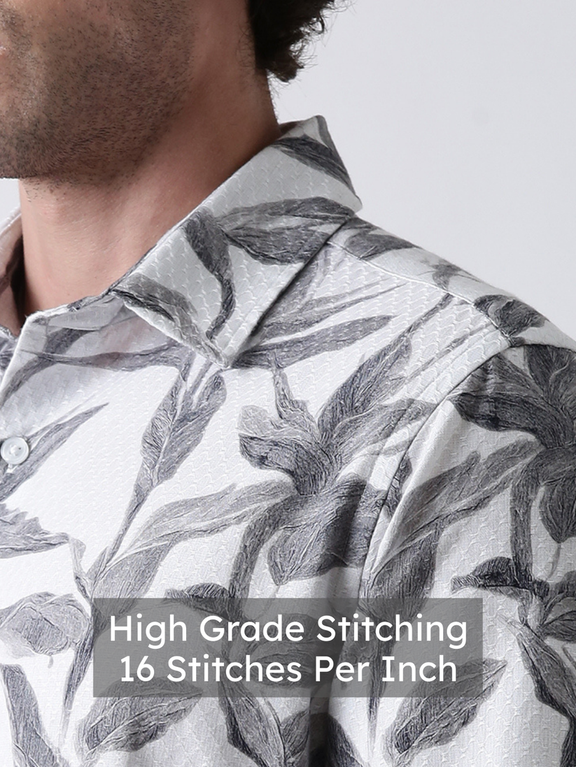 Regular Fit Leaf Print Shirt