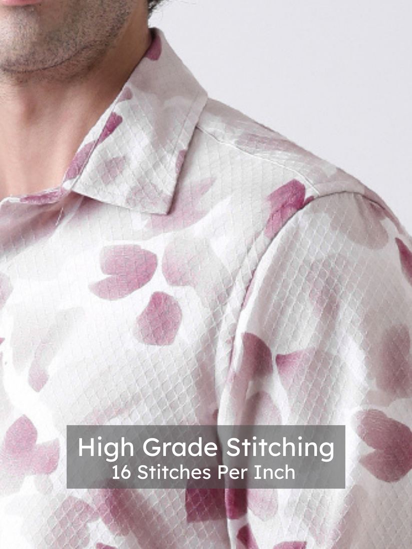 Regular Fit Dusty Pink Print Shirt