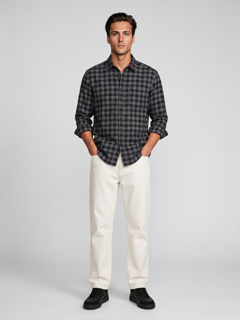 Urban Black Check Shirt