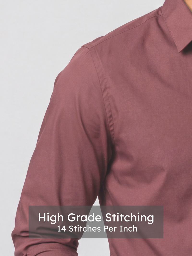 Slim fit Light Maroon Luxe Stretch Shirt
