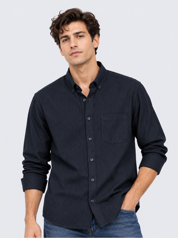 Navy Blue CordStripe™ Shirt