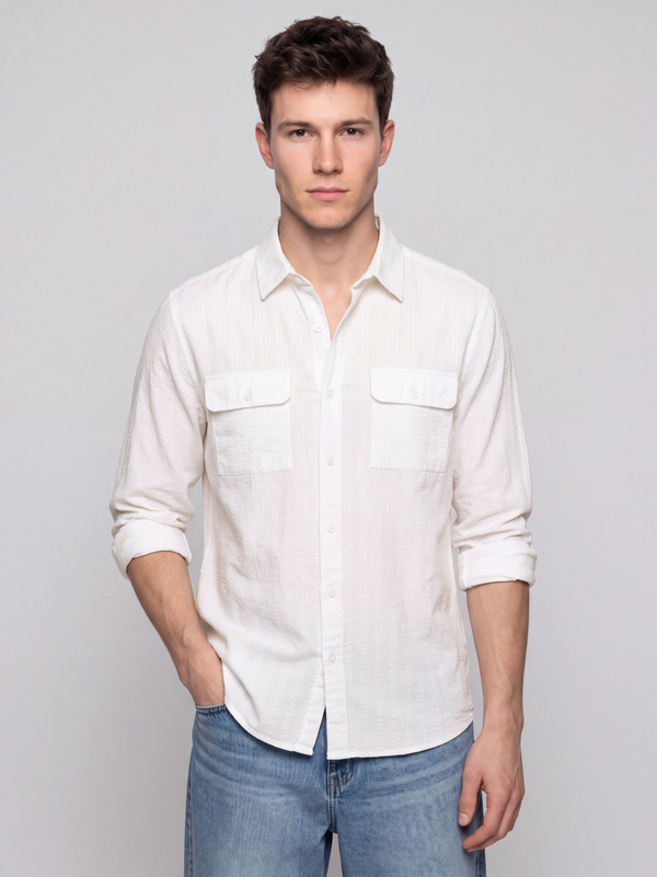 Natural Stripe Utility Shirt