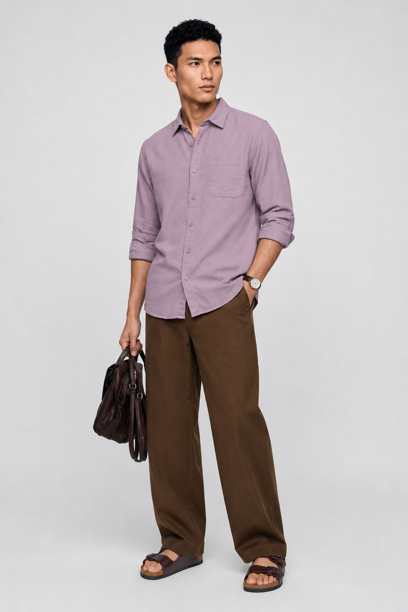Dusty Mauve Lyocell Linen Shirt