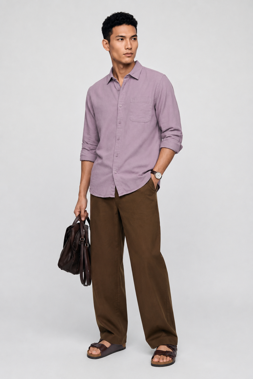 Dusty Mauve Lyocell Linen Shirt