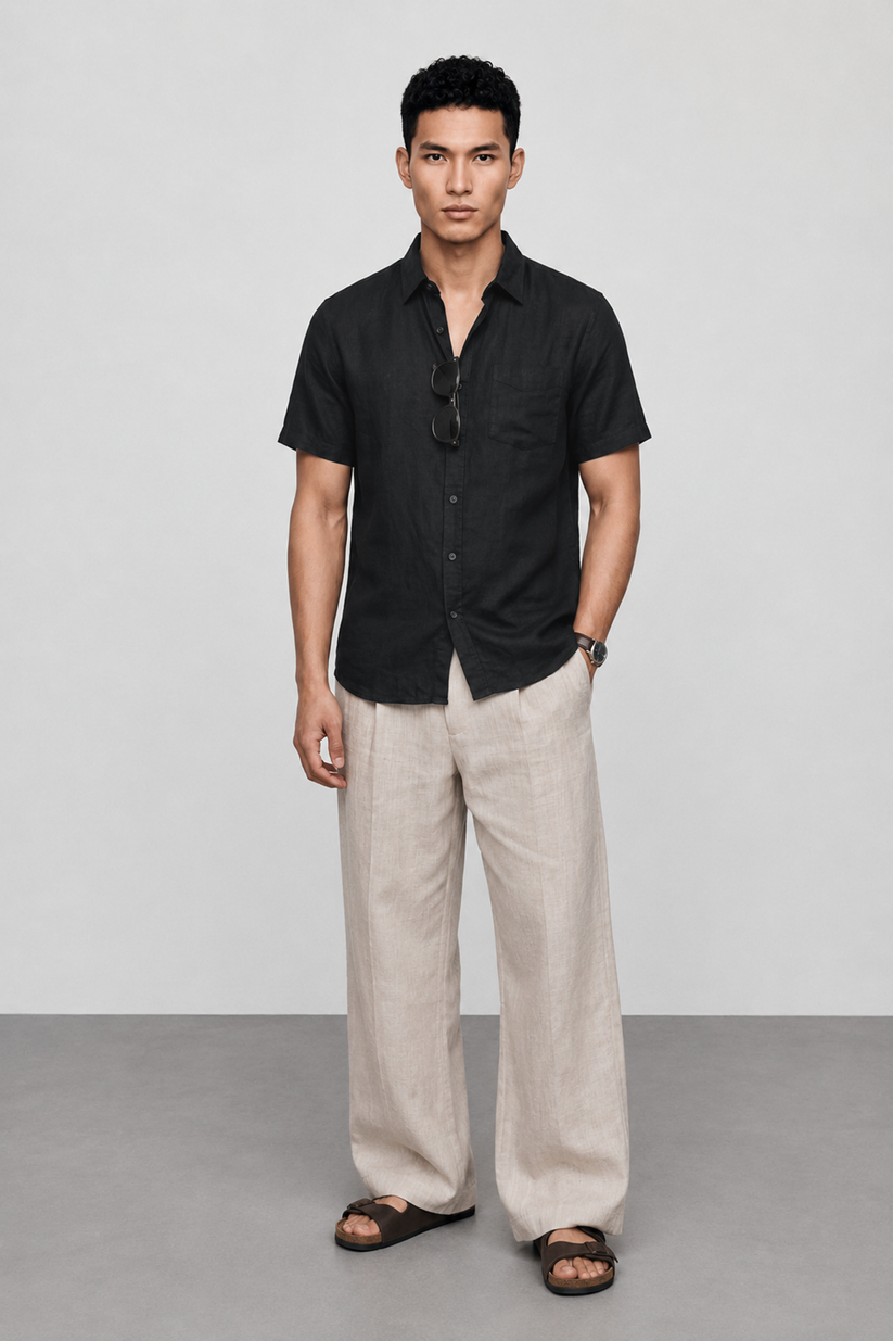 Linen Rich Black Shirt