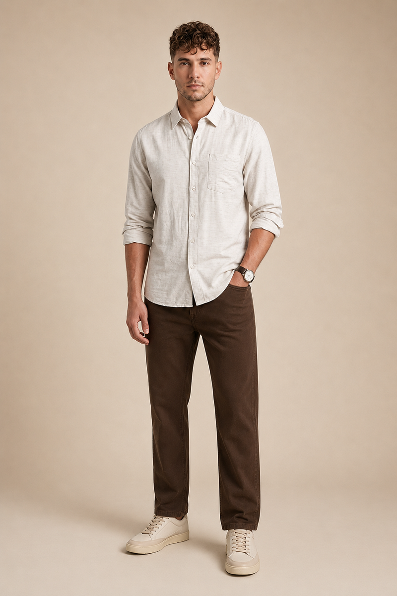 Viscose Linen White Shirt