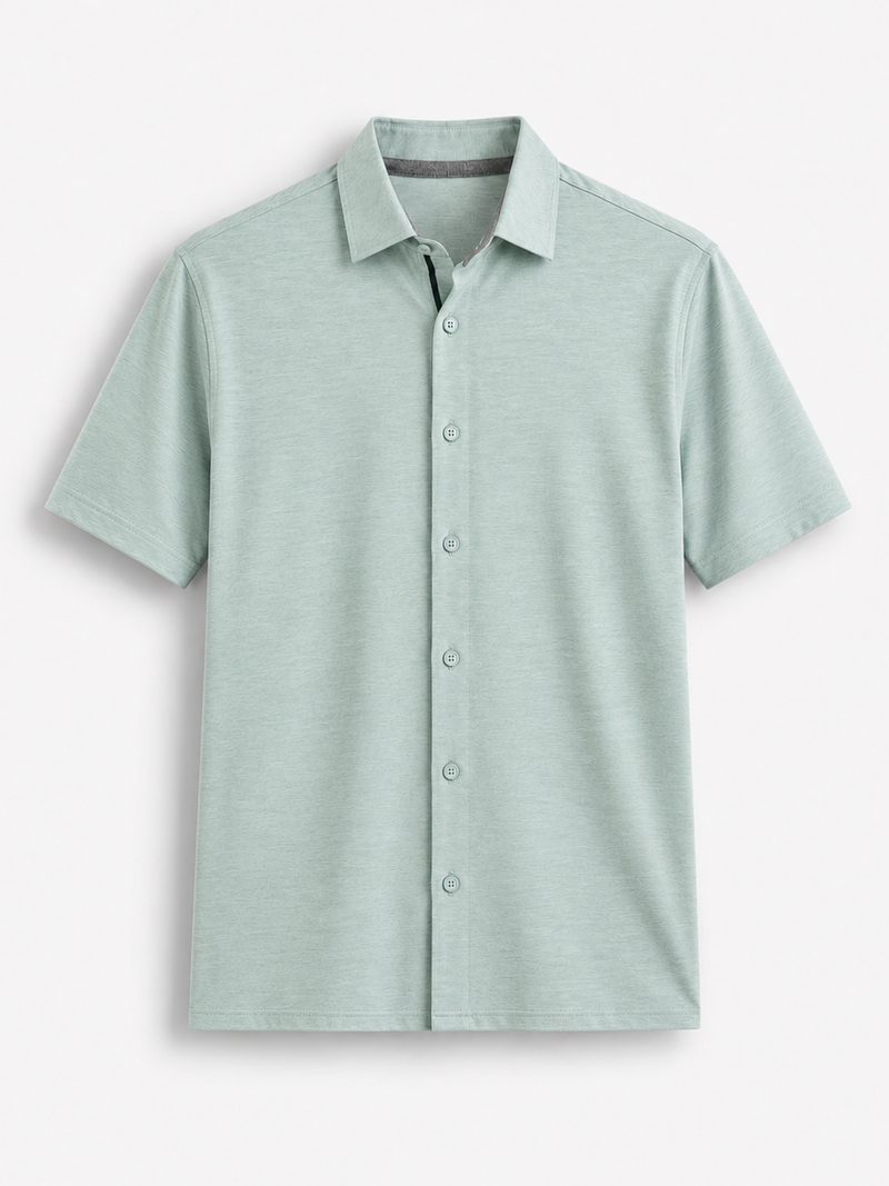 Slim Fit Mint Green Knit Shirt