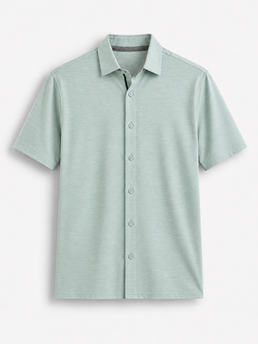 Slim Fit Mint Green Knit Shirt