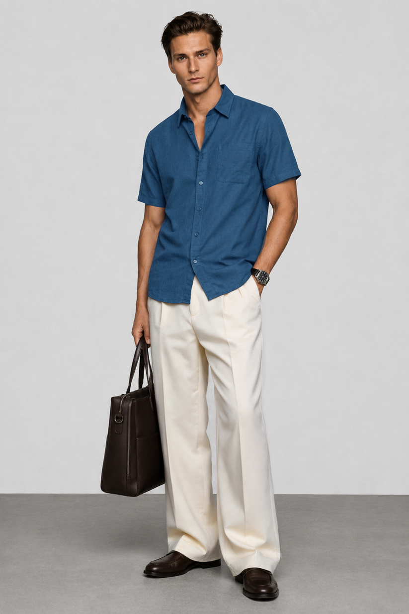 Linen Rich Navy Shirt