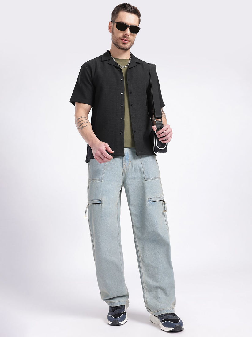 Men Black Casual Shirt