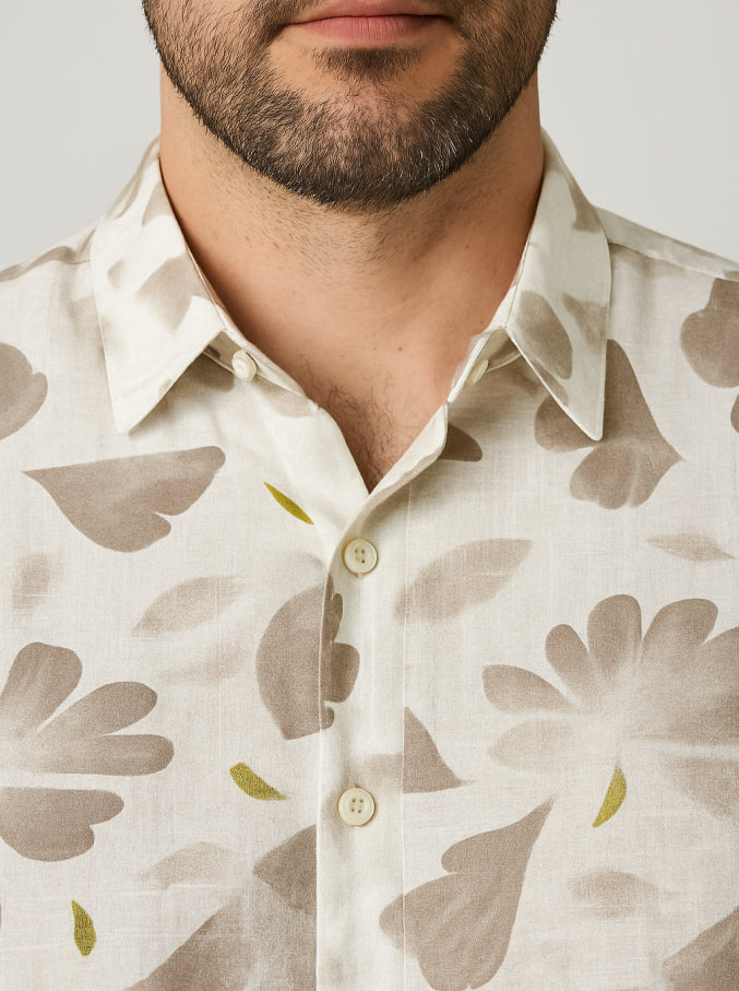 Brown Abstract Print Shirt