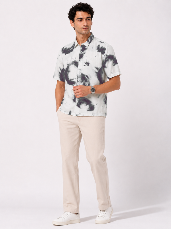 Crinkled Stormwater Print Shirt