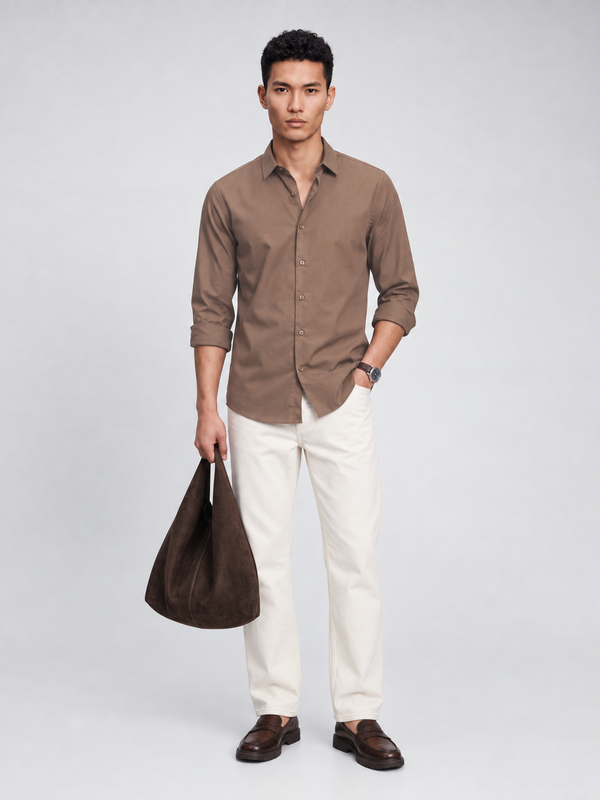 Slim fit Mocha Luxe Stretch Shirt