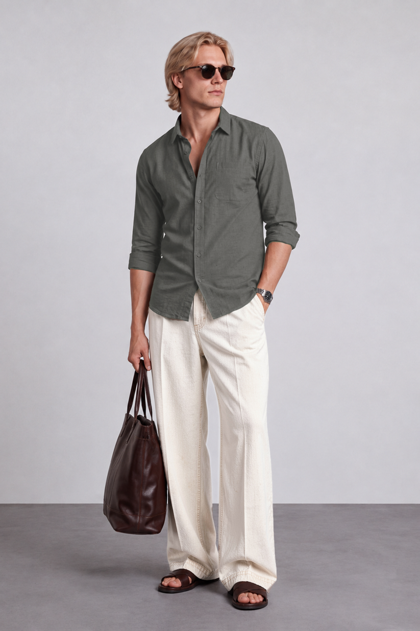 Linen Rich Grey Shirt