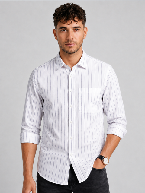 White Oxford Striped Shirt