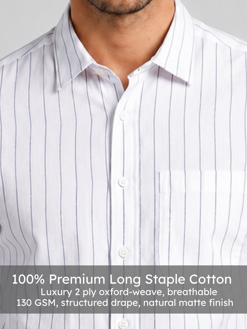 White Oxford Striped Shirt