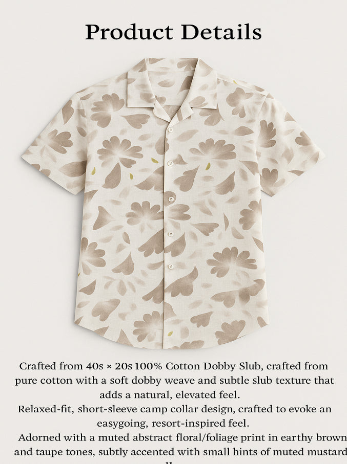 Brown Abstract Print Shirt