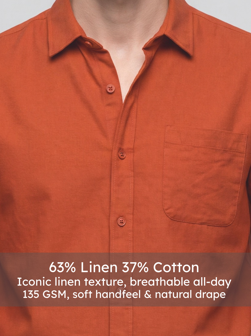 Linen Rich Orange Shirt
