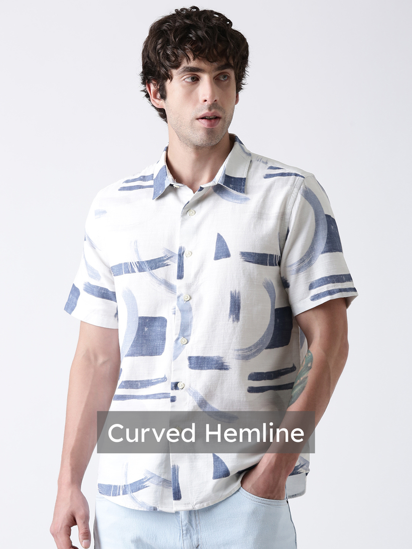 Regular Fit Brush Stroke Print Shirt