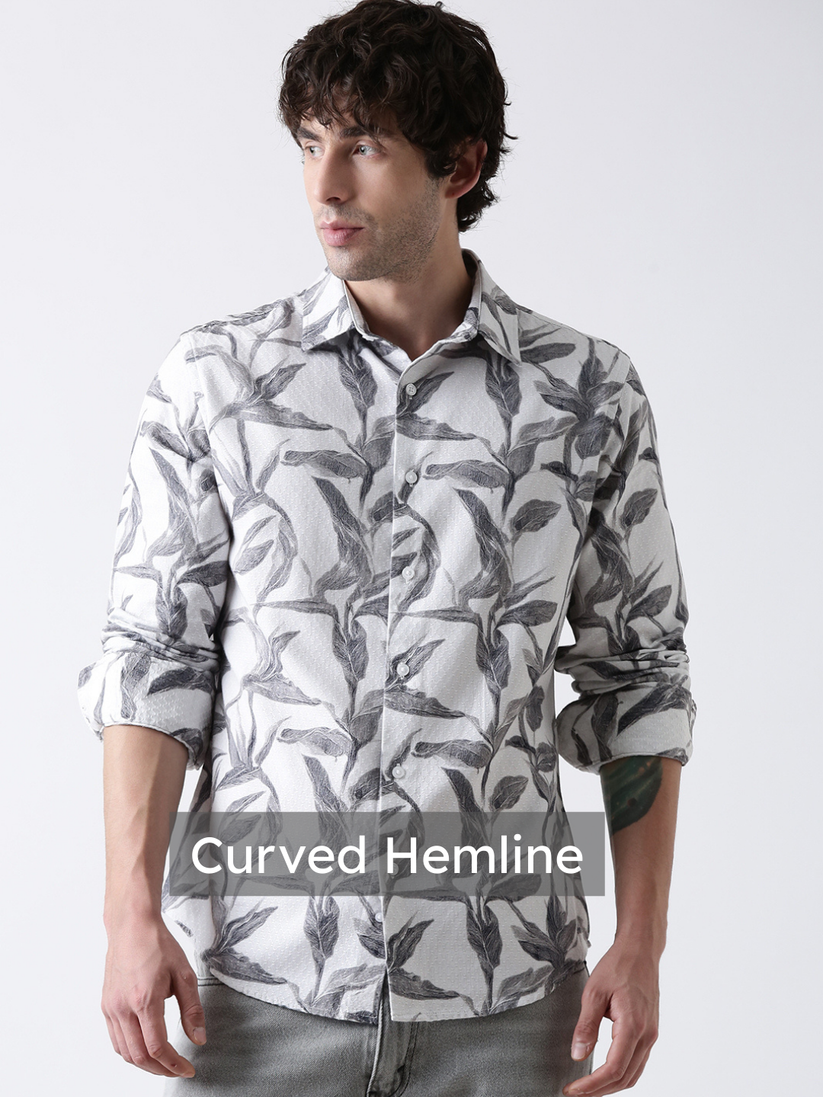 Regular Fit Leaf Print Shirt