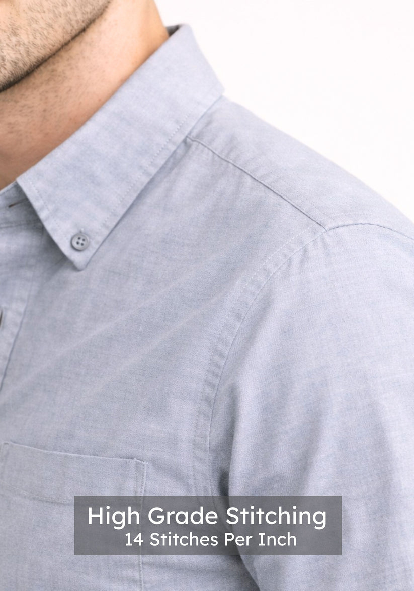 Regular Fit Luxe Grey Oxford Shirt