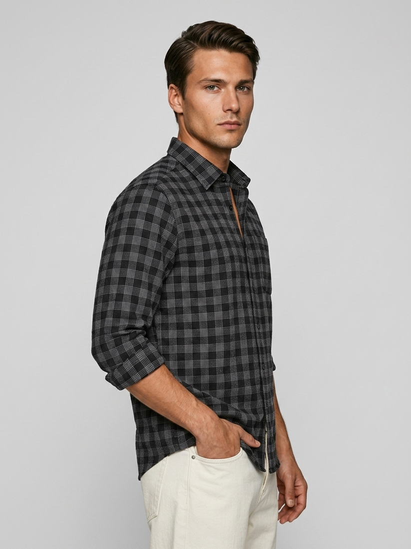 Urban Black Check Shirt