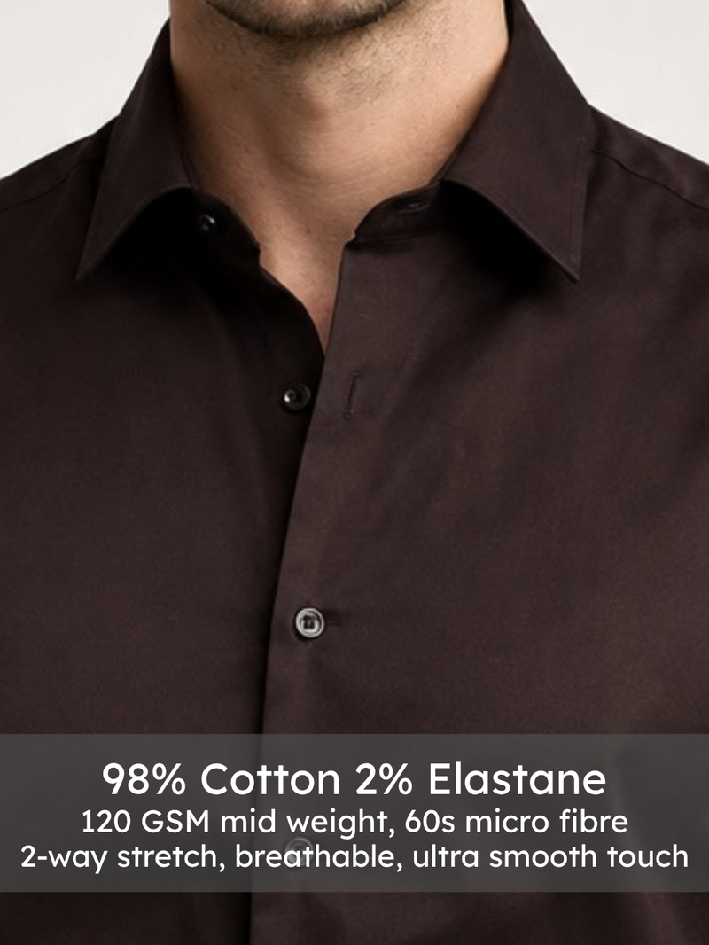 Brown Satin Stretch Shirt