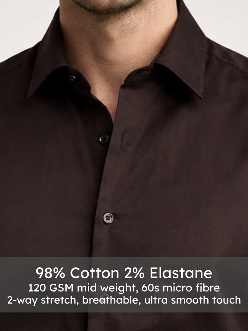 Slim Fit Brown Luxe Stretch Shirt