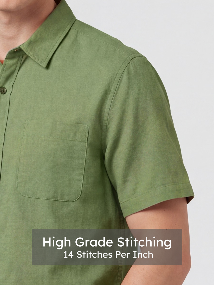 Linen Rich Green  Shirt