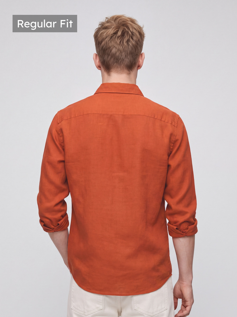 Linen Rich Orange Shirt