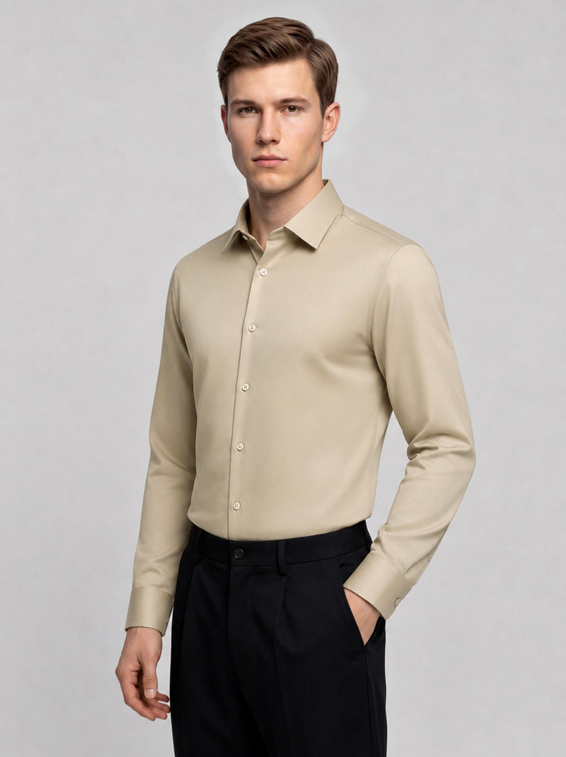 Beige Luxe Stretch Shirt
