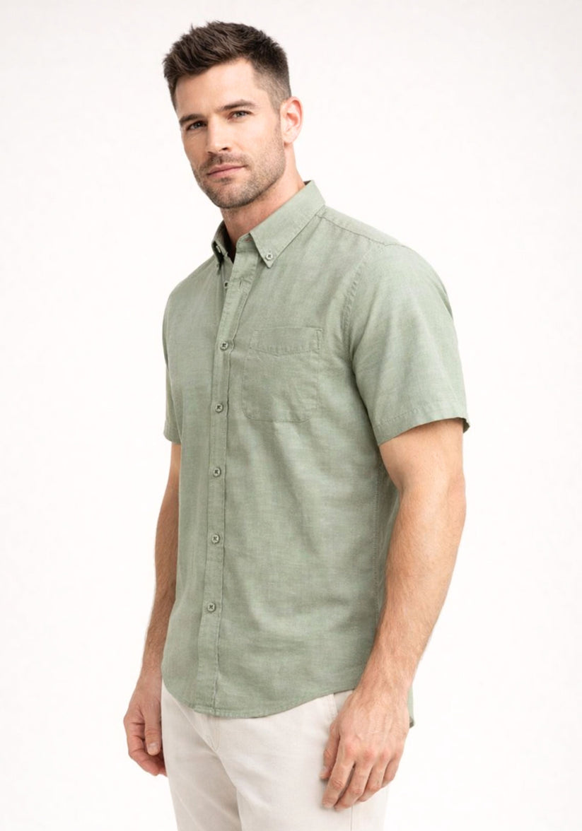 Regular Fit Sage Green Oxford Shirt