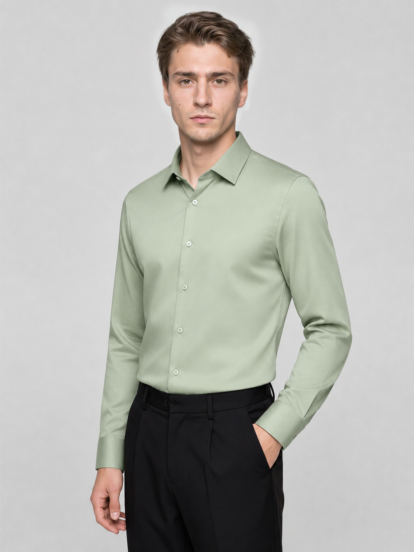Sage Green Luxe Stretch Shirt