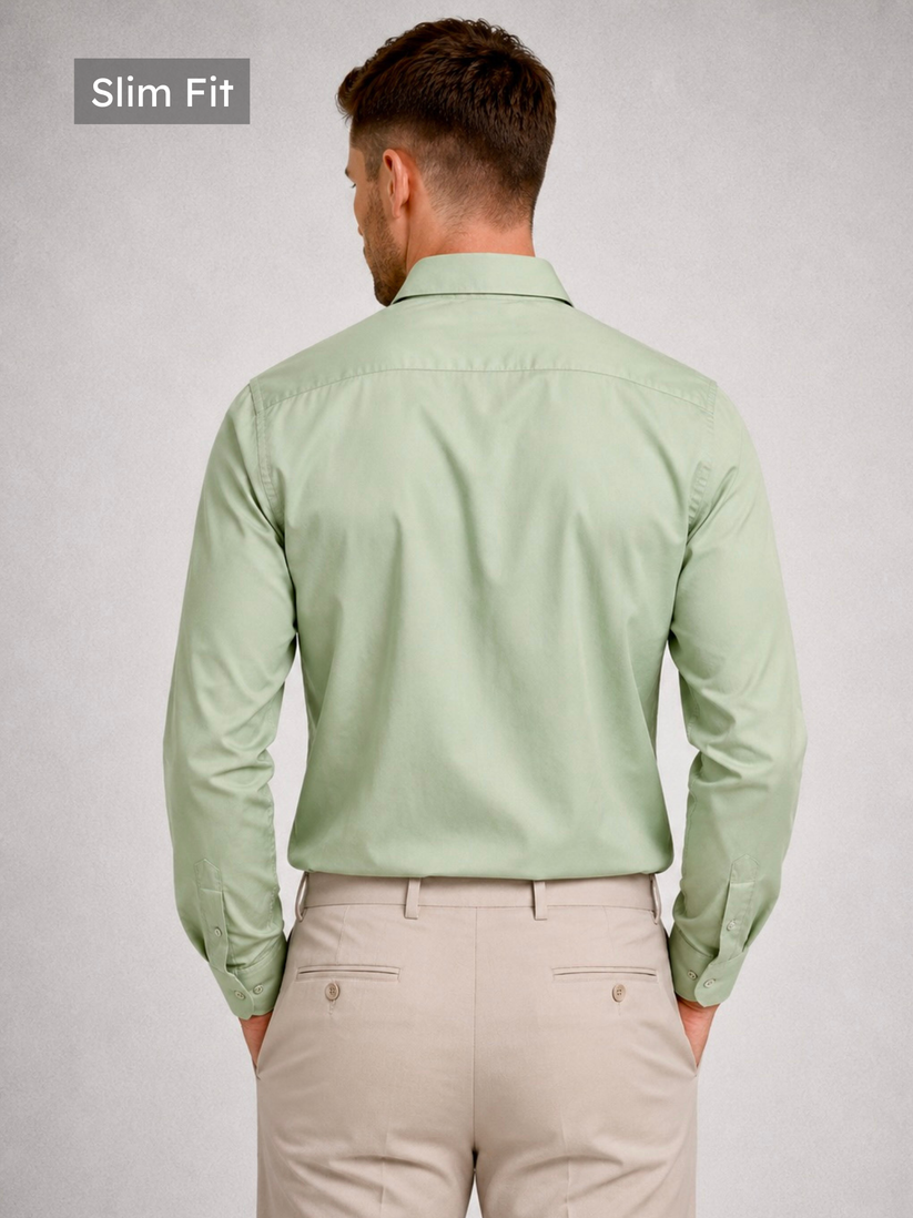 Slim Fit Sage Green Luxe Stretch Shirt.