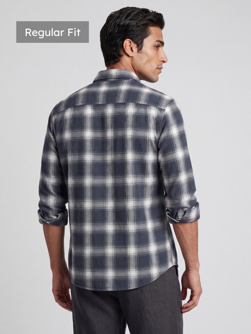 Blue Plaid Casual Shirt
