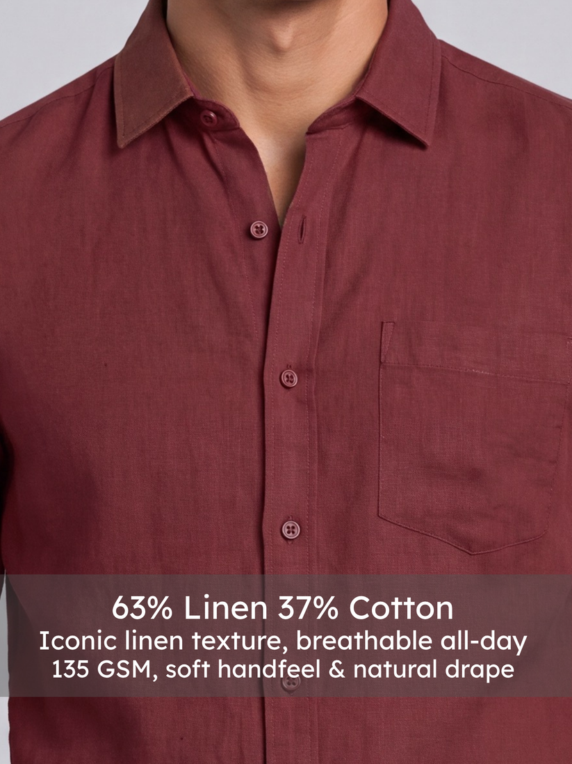 Linen Rich Maroon Shirt