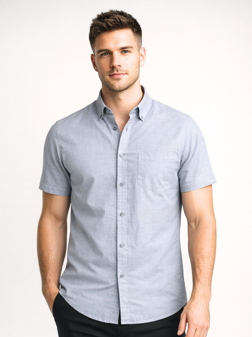 Regular Fit Luxe Grey Oxford Shirt