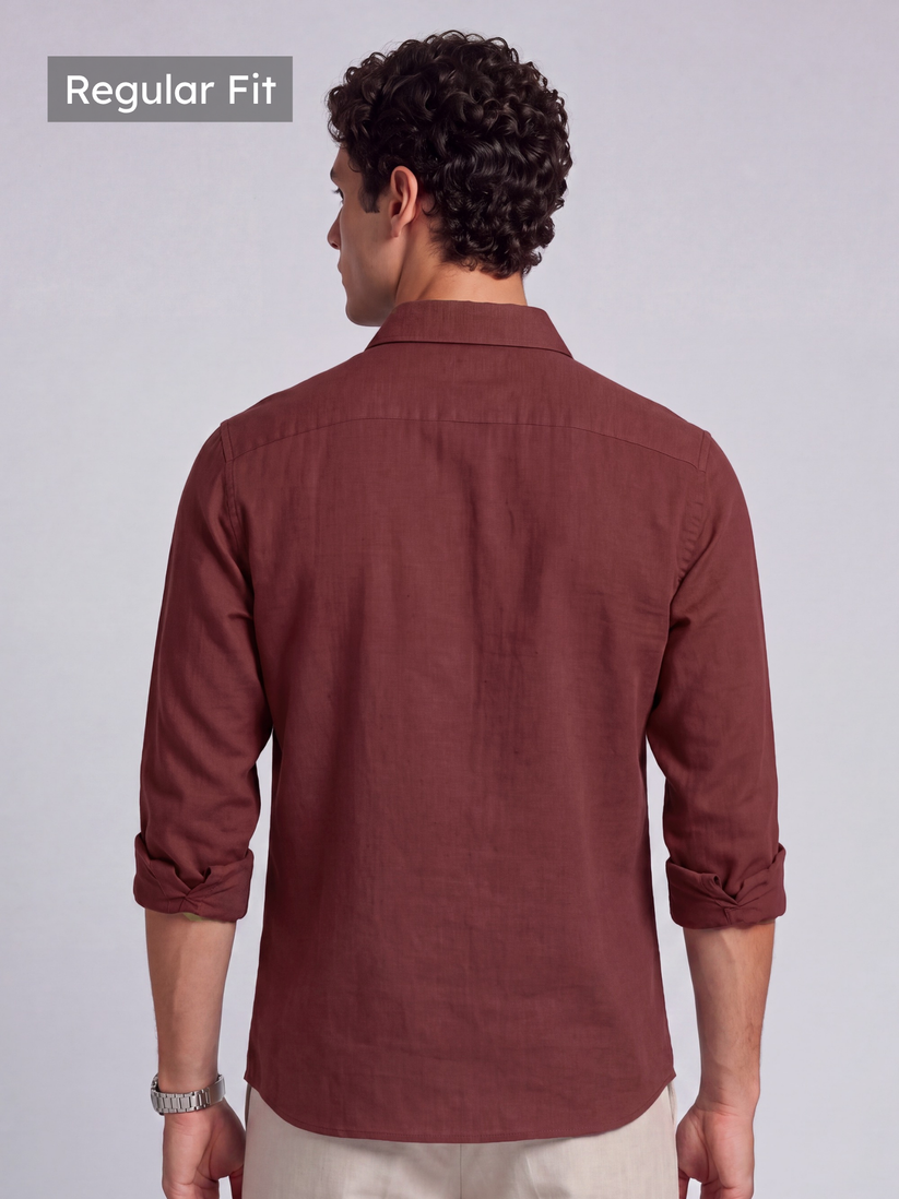 Linen Rich Maroon Shirt