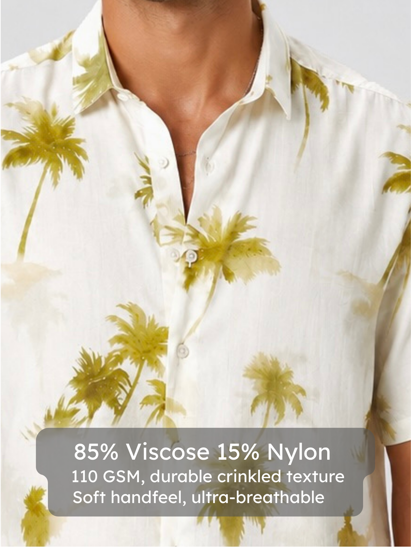 Crinkled Palm Print Shirt