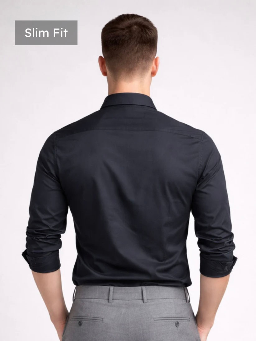 Slim Fit Midnight Black Luxe Stretch Shirt