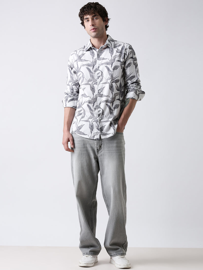 Regular Fit Leaf Print Shirt