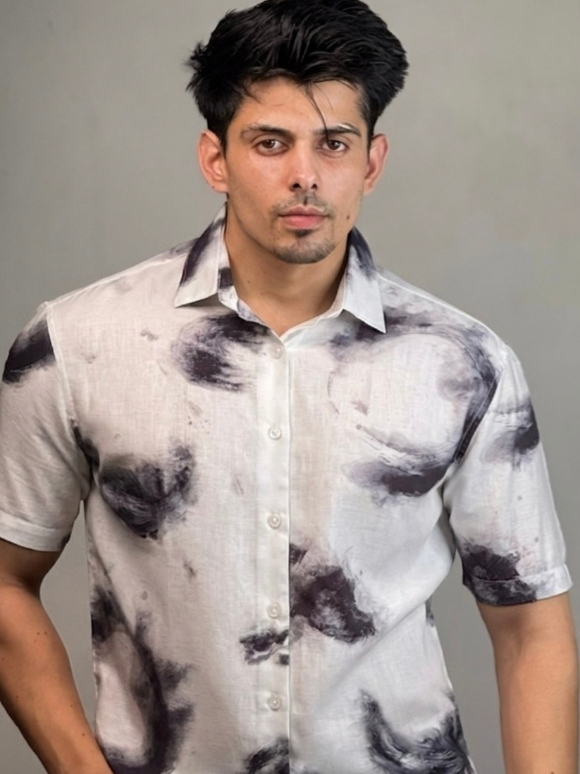 Crinkled Stormwater Print Shirt.