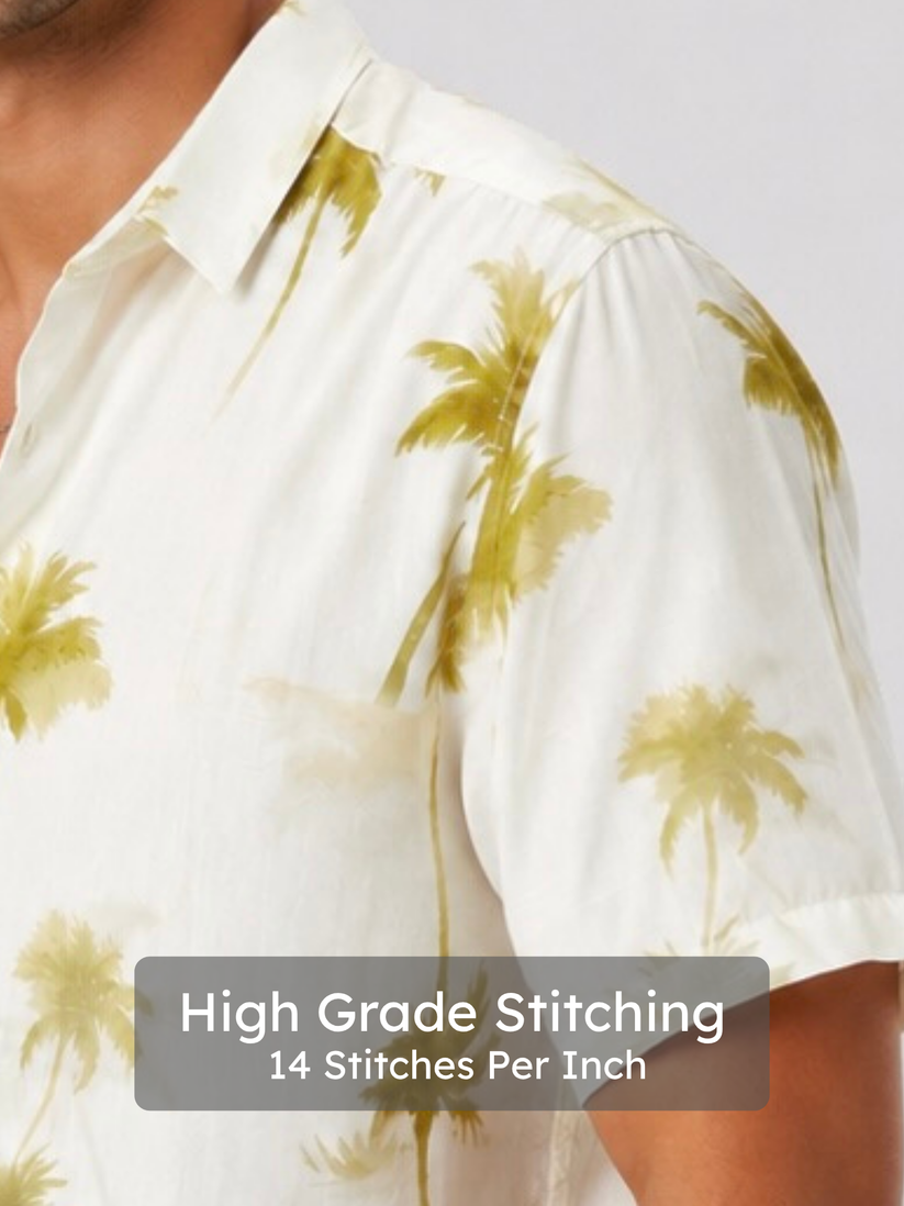 Crinkled Palm Print Shirt