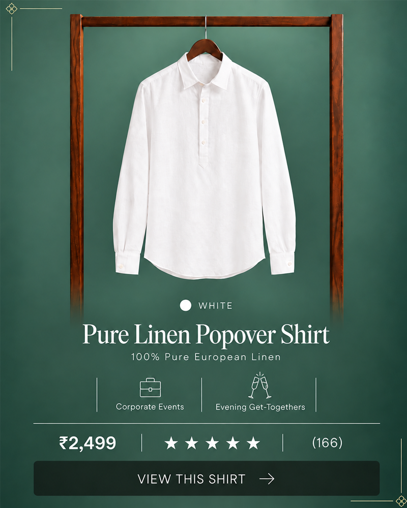 Pure Linen Mandarin Collar Shirt - Pink
