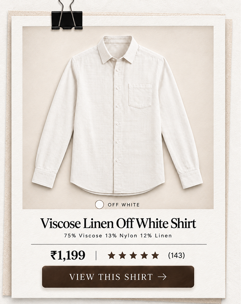 Viscose Linen Off White Shirt