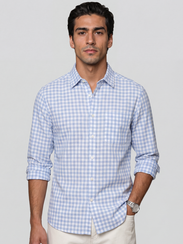 Blue Oxford Check Shirt