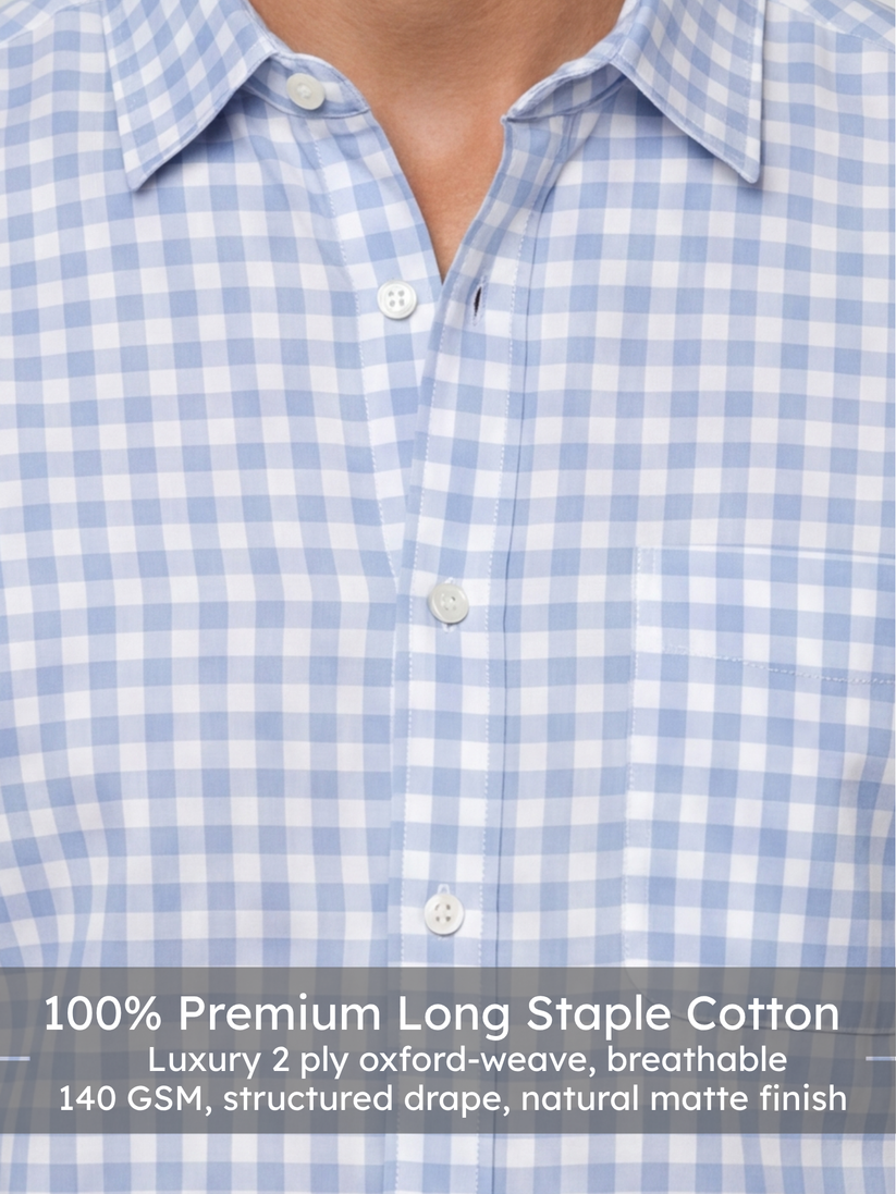 Blue Oxford Check Shirt